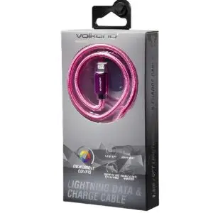 Volkano Fashion Series USB To Lightning, 1.5M, Pink