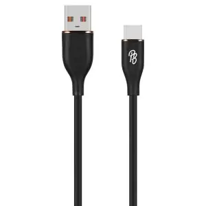 Pro Bass FlexiCord Series, 2M USB to Type-C Cable, Black, PR-20019-BK