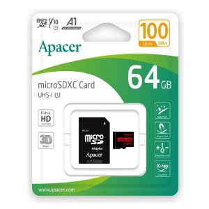 Apacer 64GB Micro SD Card + Adapter. Class 10. AP64GMCSX10U
